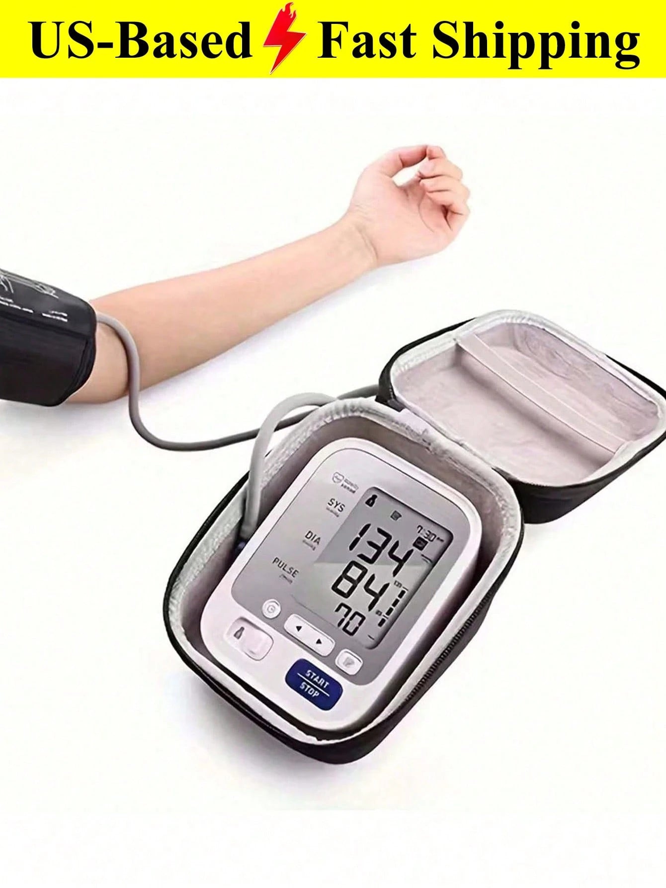 1PC Portable Blood Pressure Monitor Case- Protective Hard Shell Storage Bag For Home Use, Fit For Cuff And Digital Machine Organizer Organization