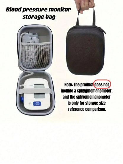 1PC Portable Blood Pressure Monitor Case- Protective Hard Shell Storage Bag For Home Use, Fit For Cuff And Digital Machine Organizer Organization