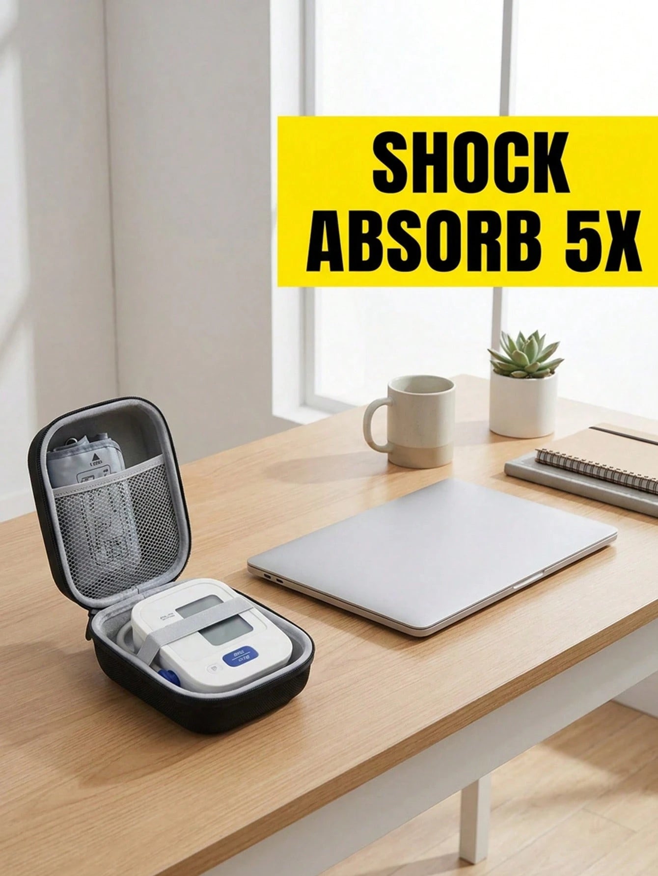 1PC Portable Blood Pressure Monitor Case- Protective Hard Shell Storage Bag For Home Use, Fit For Cuff And Digital Machine Organizer Organization