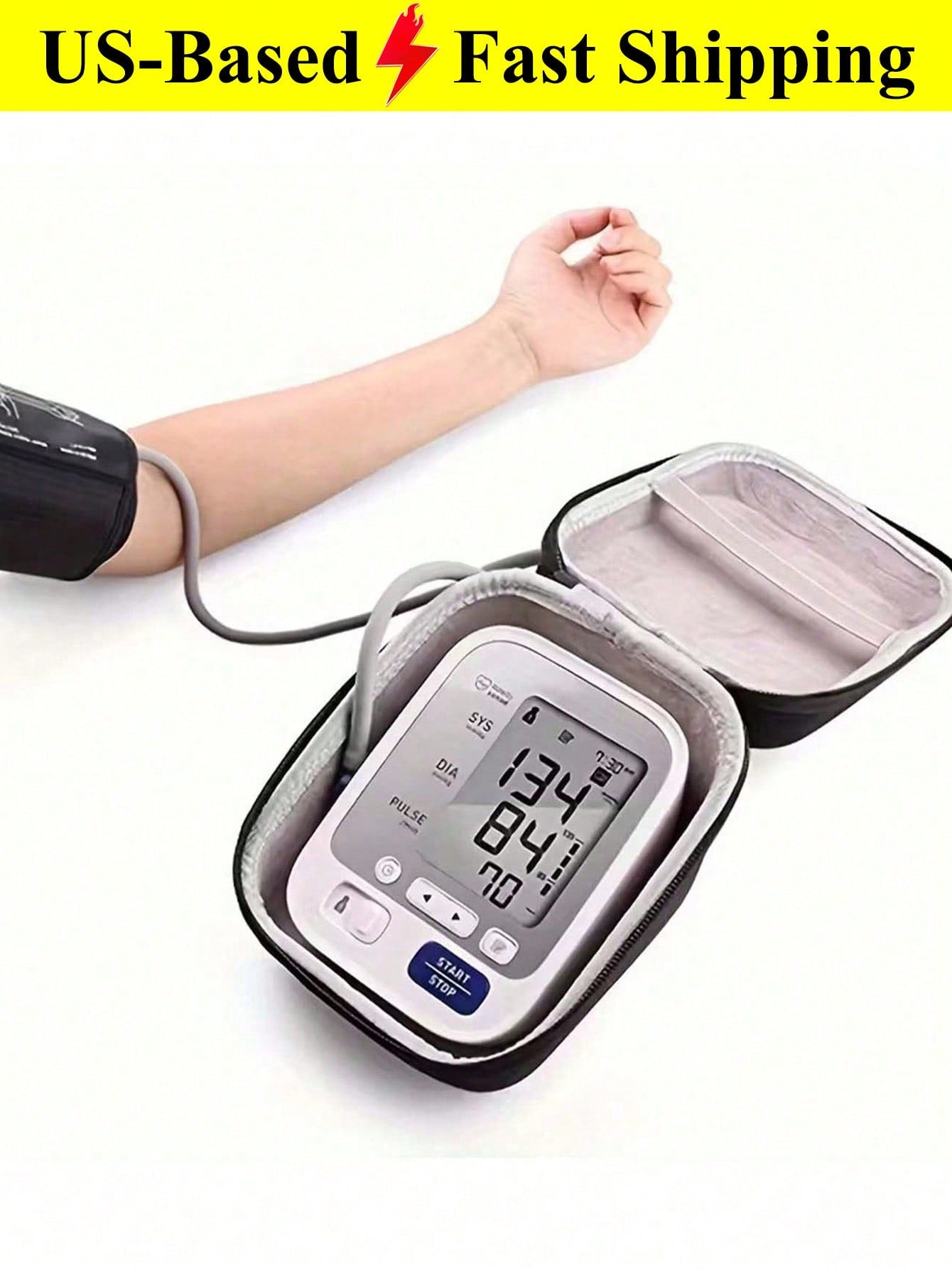 1PC Portable Blood Pressure Monitor Case- Protective Hard Shell Storage Bag For Home Use, Fit For Cuff And Digital Machine Organizer Organization