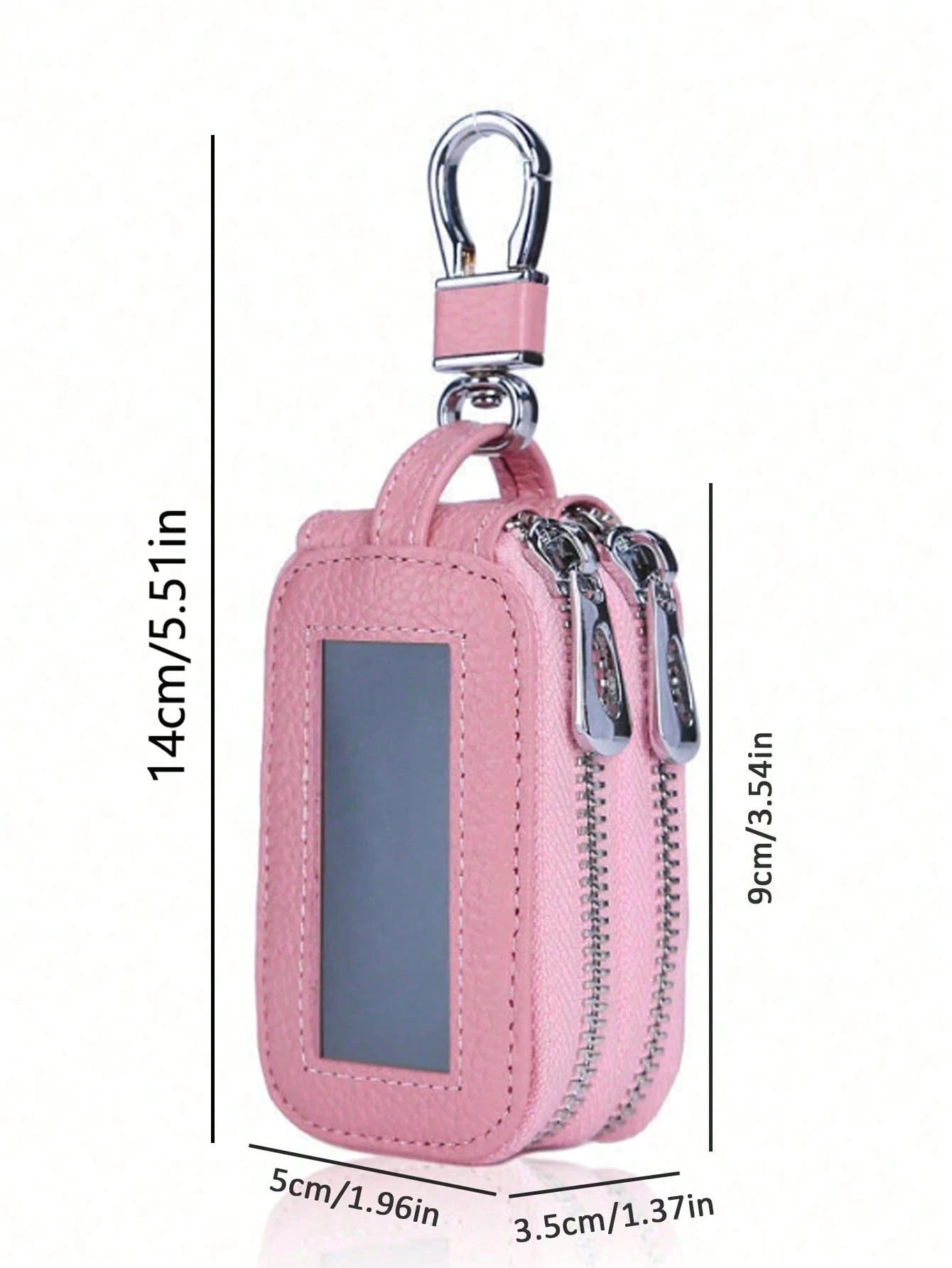 1pc Portable Fashionable Pu Car Key Bag Large Capacity Key Case Double Layer Waist Hanging Universal Zipper Key Bag For Men And Women Key Bag With Key Ring And Key Chain Bag Christmas Gifts Gift Thank