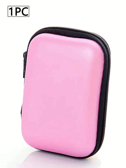 1pc Portable Mini Storage Bag, Phone Charger Data Cable Organizer, Zipper Storage Box Wallet, USB Charger Earphone Organizer Bag