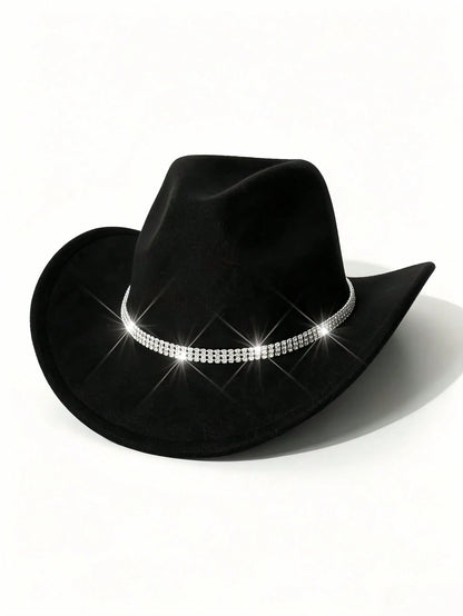 1PC Premium Shiny Rhinestone Detachable Hat Chain, DIY Hat Accessory For Fedoras, Felt Hats & Daily Hats, Ideal For Parties And Gatherings