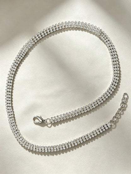 1PC Premium Shiny Rhinestone Detachable Hat Chain, DIY Hat Accessory For Fedoras, Felt Hats & Daily Hats, Ideal For Parties And Gatherings