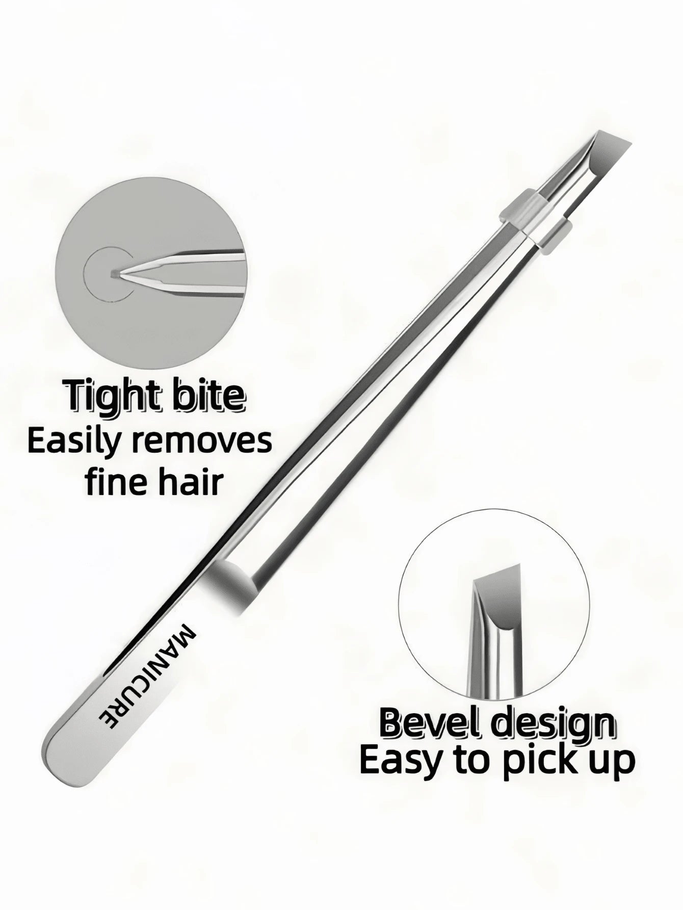 1pc Premium Stainless Steel Eyebrow Tweezers, Ingrown Hair Removal Tweezers, Precision Slanted Tip Eyebrow Tweezers, Facial Care Tool