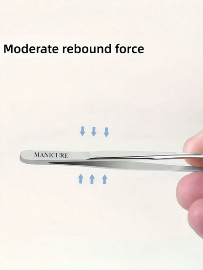 1pc Premium Stainless Steel Eyebrow Tweezers, Ingrown Hair Removal Tweezers, Precision Slanted Tip Eyebrow Tweezers, Facial Care Tool