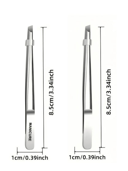 1pc Premium Stainless Steel Eyebrow Tweezers, Ingrown Hair Removal Tweezers, Precision Slanted Tip Eyebrow Tweezers, Facial Care Tool
