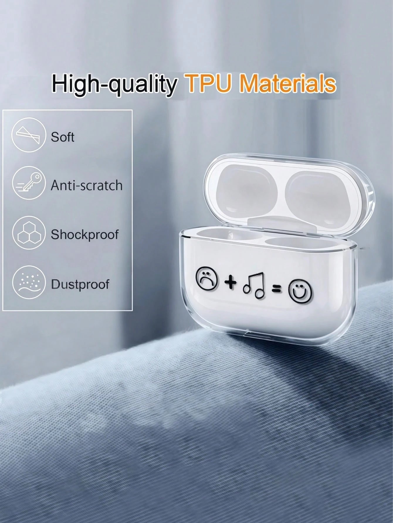 1pc Printed Case Compatible With IPhone Headphone Case For AirPods 4/For AirPods 1/2 Generation Headphone Protective Case New Wireless Headphone Protective Case For AirPods 3/Pro/Pro2 Headphone Prote
