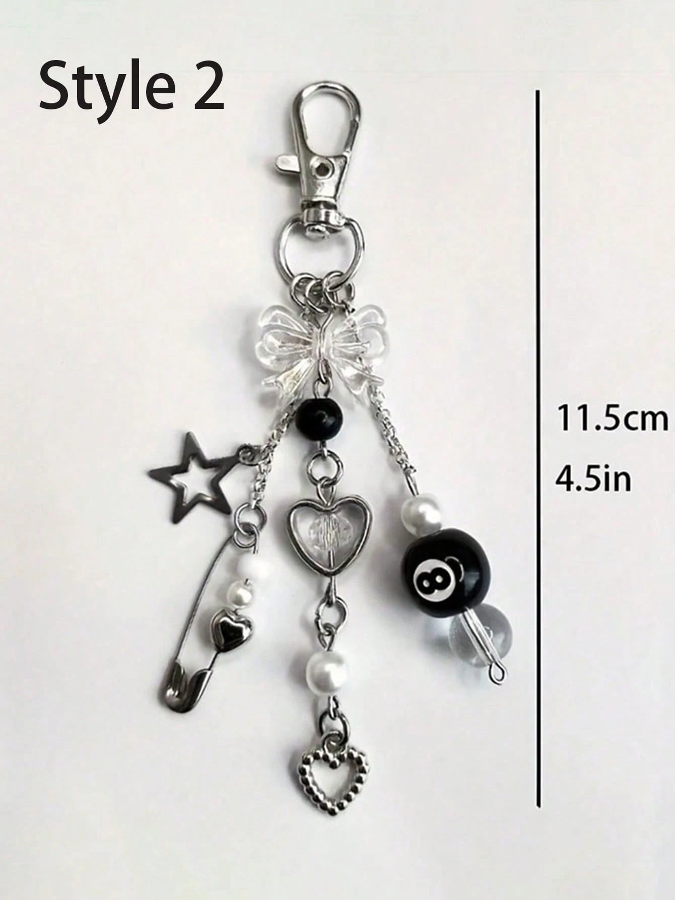 1pc Punk Style Zinc Alloy 8-Ball Pendant Gothic Dice Keychain, Gothic Car Rearview Mirror Decor Double-Sided Embossed Zodiac Symbol Anti-Oxidation Electroplated Hanging Accessory