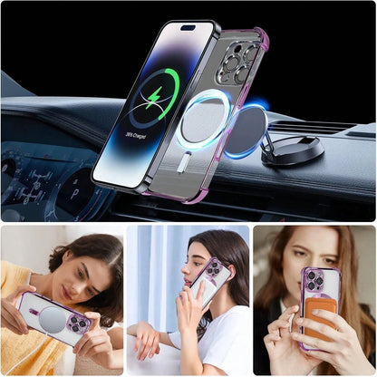 1PC Purple Compatible With Wireless Charging,Clear Cute Phone Case Soft TPU Slim Cover Shockproof,Four Corner Airbag Anti Fall,Compatible With IPhone 17e/17pro/17promax/Apple Air/17/16pro/16promax/1