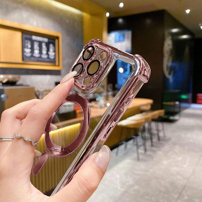 1PC Purple Compatible With Wireless Charging,Clear Cute Phone Case Soft TPU Slim Cover Shockproof,Four Corner Airbag Anti Fall,Compatible With IPhone 17e/17pro/17promax/Apple Air/17/16pro/16promax/1