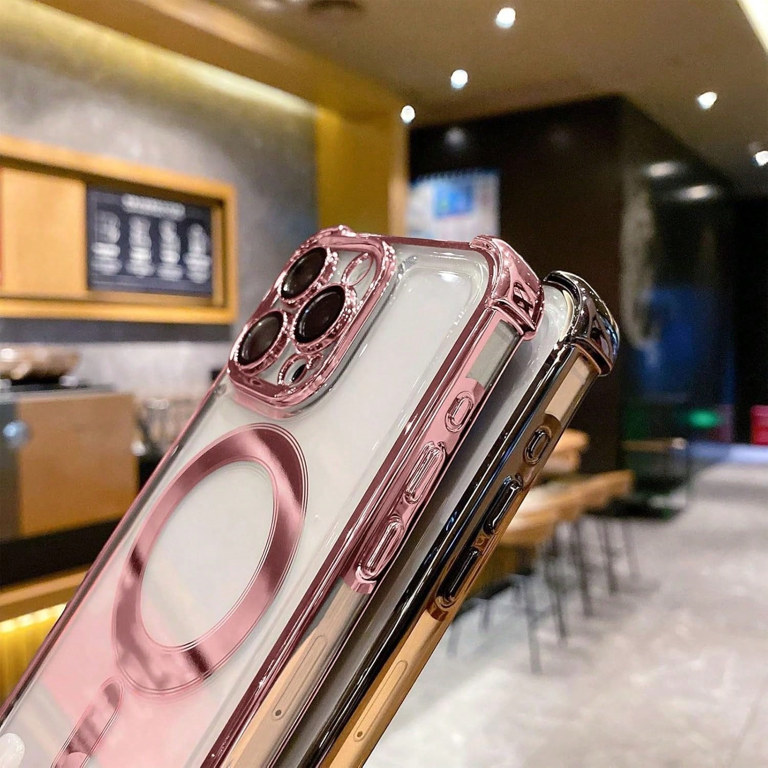 1PC Purple Compatible With Wireless Charging,Clear Cute Phone Case Soft TPU Slim Cover Shockproof,Four Corner Airbag Anti Fall,Compatible With IPhone 17e/17pro/17promax/Apple Air/17/16pro/16promax/1