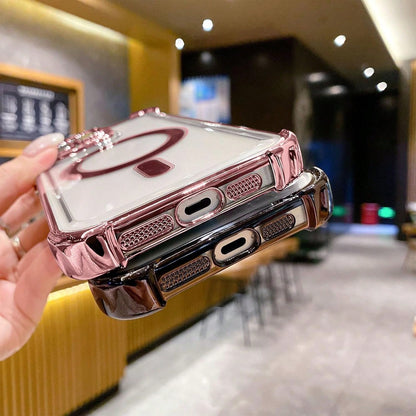 1PC Purple Compatible With Wireless Charging,Clear Cute Phone Case Soft TPU Slim Cover Shockproof,Four Corner Airbag Anti Fall,Compatible With IPhone 17e/17pro/17promax/Apple Air/17/16pro/16promax/1