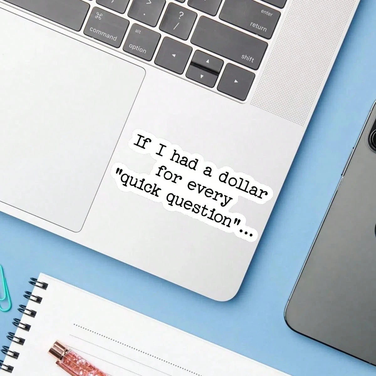 1PC Quick Question Sticker, Funny Office Humor Laptop Decal, Sarcastic Work Vinyl, Coworker Gift, Waterproof Peel & Stick Water Bottle Sticker, Funny Management Tumbler Decal, Trending Corporate Noteb