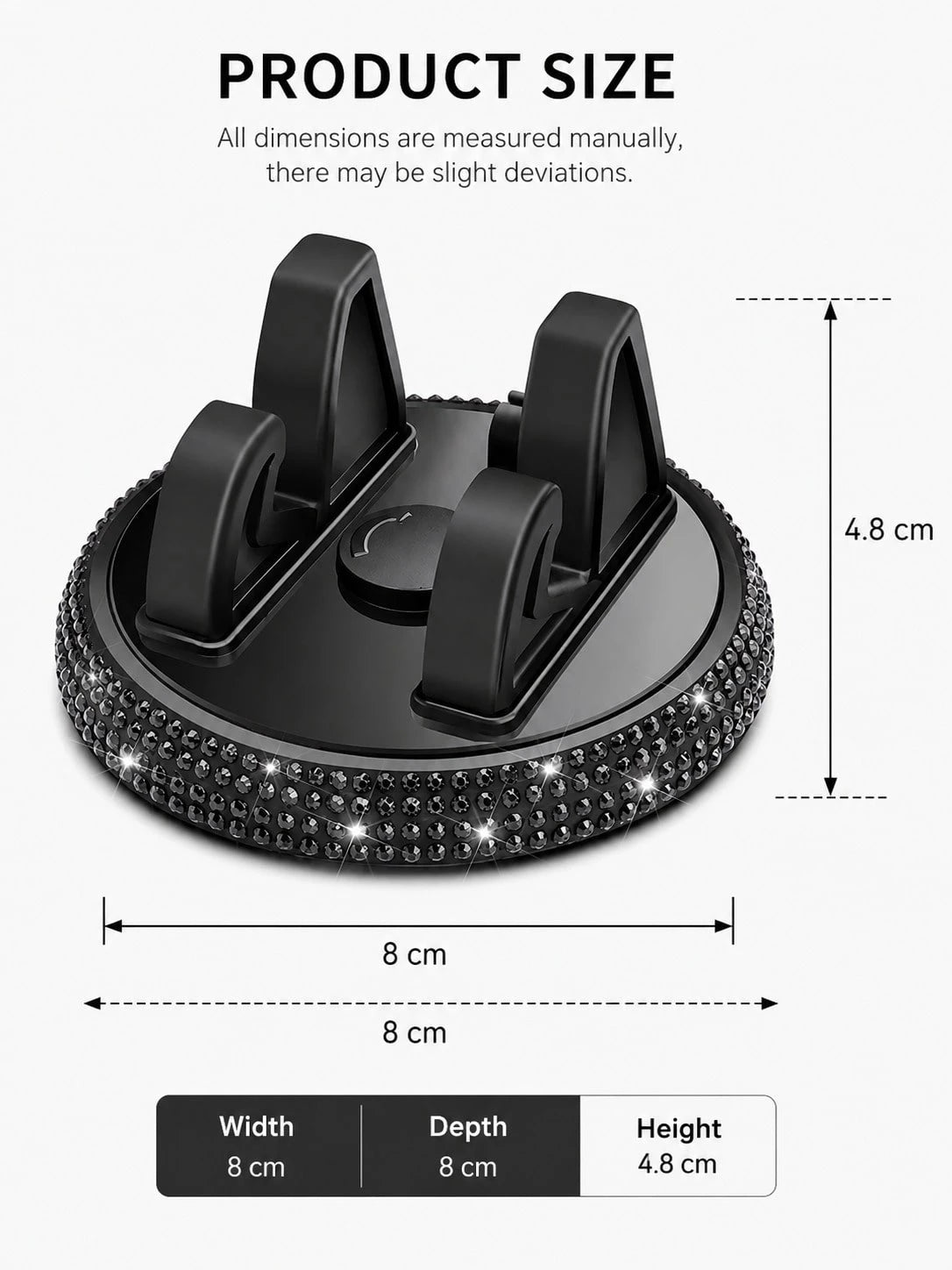 1pc Rhinestone Car Phone Holder, Cute Women's Horizontal/Vertical Screen Center Console Navigation Support Stand