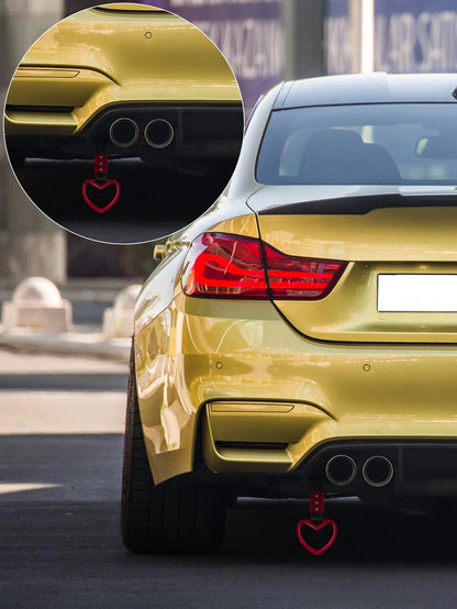 1Pc Rings Heart Shaped Car Handle Straps Drift Charm Rear Bumper Warning Ring Decor Subway Bus Broken Heart Handle For Car Interior