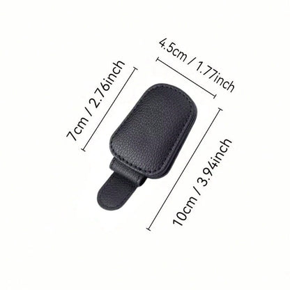 1pc Sakura Flower Shaped Eyeglasses Clip, Universal PU Leather Card Eyeglasses Holder For Car Sun Visor