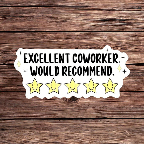 1PC Sarcastic Corporate Office Humor Sticker, Excellent Coworker Saying Vinyl Decal For Laptop Water Bottle Notebook, Waterproof Job Vibe Decal Sticker, Aesthetic Stationery Journaling Scrapbook Gift