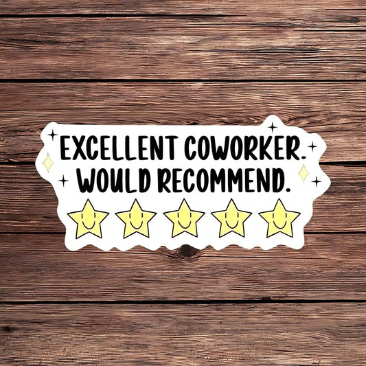 1PC Sarcastic Corporate Office Humor Sticker, Excellent Coworker Saying Vinyl Decal For Laptop Water Bottle Notebook, Waterproof Job Vibe Decal Sticker, Aesthetic Stationery Journaling Scrapbook Gift
