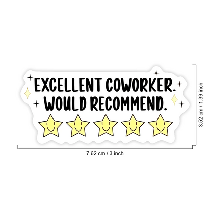 1PC Sarcastic Corporate Office Humor Sticker, Excellent Coworker Saying Vinyl Decal For Laptop Water Bottle Notebook, Waterproof Job Vibe Decal Sticker, Aesthetic Stationery Journaling Scrapbook Gift