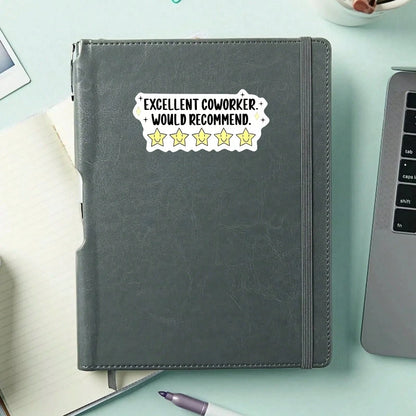 1PC Sarcastic Corporate Office Humor Sticker, Excellent Coworker Saying Vinyl Decal For Laptop Water Bottle Notebook, Waterproof Job Vibe Decal Sticker, Aesthetic Stationery Journaling Scrapbook Gift
