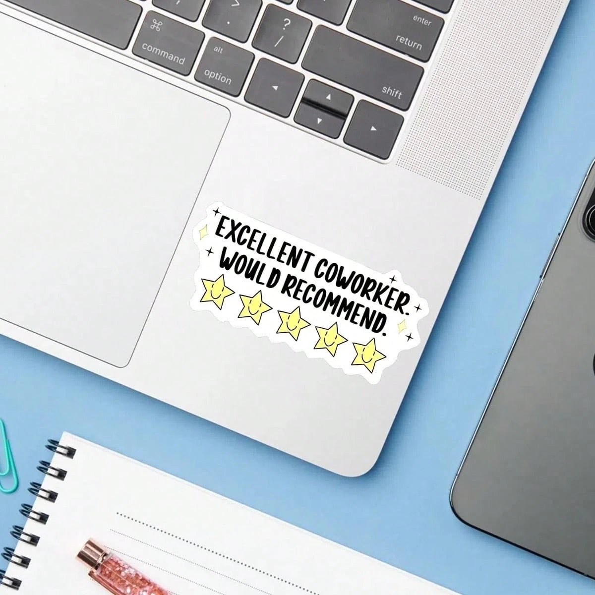 1PC Sarcastic Corporate Office Humor Sticker, Excellent Coworker Saying Vinyl Decal For Laptop Water Bottle Notebook, Waterproof Job Vibe Decal Sticker, Aesthetic Stationery Journaling Scrapbook Gift