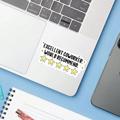 1PC Sarcastic Corporate Office Humor Sticker, Excellent Coworker Saying Vinyl Decal For Laptop Water Bottle Notebook, Waterproof Job Vibe Decal Sticker, Aesthetic Stationery Journaling Scrapbook Gift