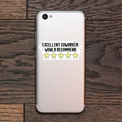 1PC Sarcastic Corporate Office Humor Sticker, Excellent Coworker Saying Vinyl Decal For Laptop Water Bottle Notebook, Waterproof Job Vibe Decal Sticker, Aesthetic Stationery Journaling Scrapbook Gift