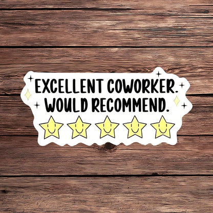 1PC Sarcastic Corporate Office Humor Sticker, Excellent Coworker Saying Vinyl Decal For Laptop Water Bottle Notebook, Waterproof Job Vibe Decal Sticker, Aesthetic Stationery Journaling Scrapbook Gift