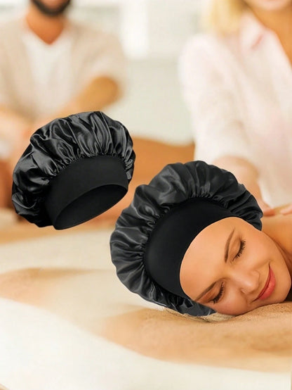 1pc Satin Sleeping Cap, Adjustable Sleeping Cap, Ladies And Gentlemen Satin Sleeping Cap, Comfortable To Wrap Hair While Sleeping, Soft Hat Home Bathroom Decor Summer