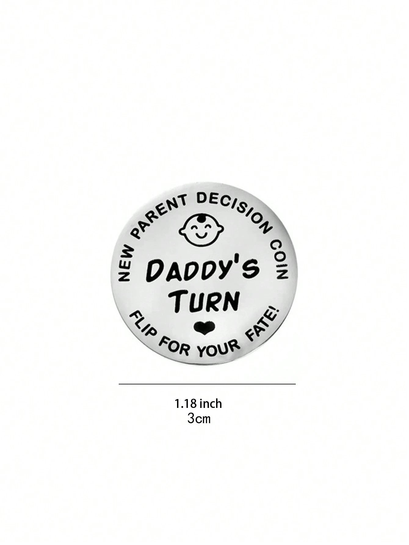 1pc/Set Stainless Steel Parent Decision Coin, Novelty Item, Double-Sided Metal Commemorative Coin, Random Design (1 Set: 1 Mom & 1 Dad Design; 2 Sets: 1 Mom & 1 Dad Design + 1 Dad & 1 Dad Design), Gif