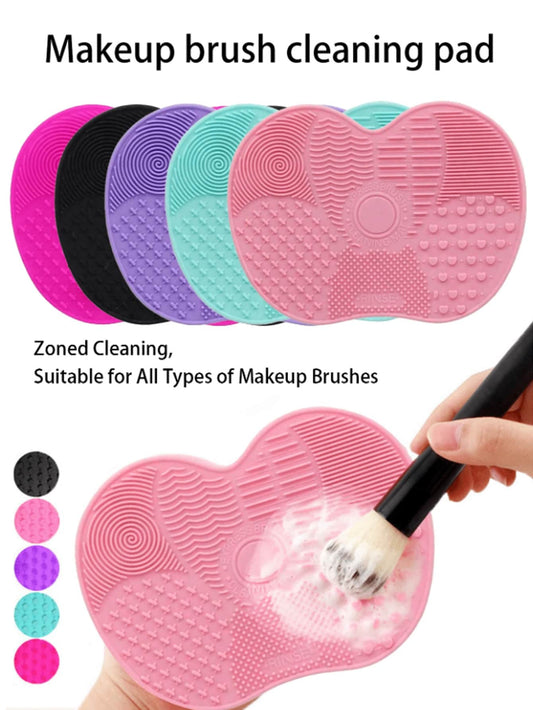 1pc Silicone Makeup Brush Cleaning Pad, Makeup Brush Cleaning Pad, Cosmetic Cleaning Pad, Portable Makeup Brush Cleaning Tool With Suction Cup
