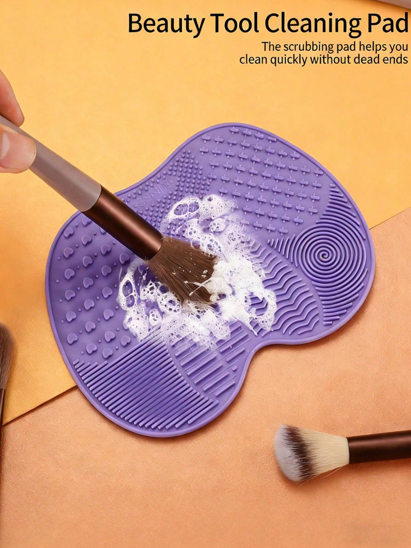 1pc Silicone Makeup Brush Cleaning Pad, Makeup Brush Cleaning Pad, Cosmetic Cleaning Pad, Portable Makeup Brush Cleaning Tool With Suction Cup