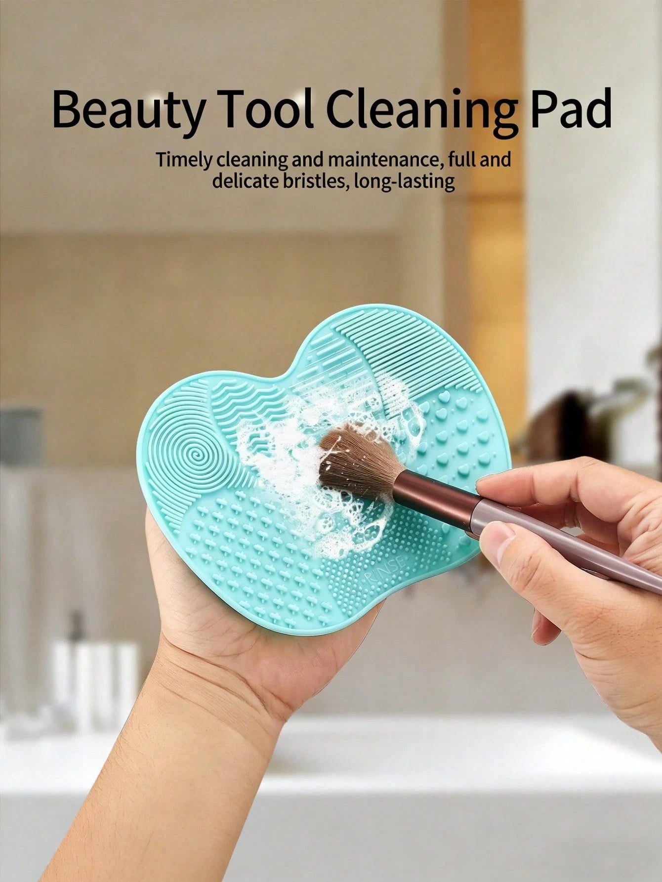 1pc Silicone Makeup Brush Cleaning Pad, Makeup Brush Cleaning Pad, Cosmetic Cleaning Pad, Portable Makeup Brush Cleaning Tool With Suction Cup