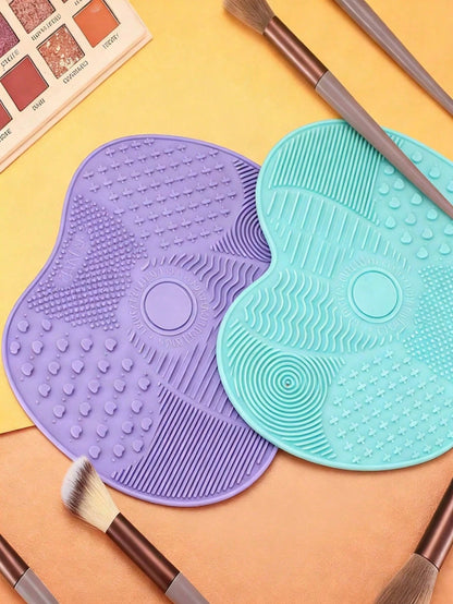 1pc Silicone Makeup Brush Cleaning Pad, Makeup Brush Cleaning Pad, Cosmetic Cleaning Pad, Portable Makeup Brush Cleaning Tool With Suction Cup