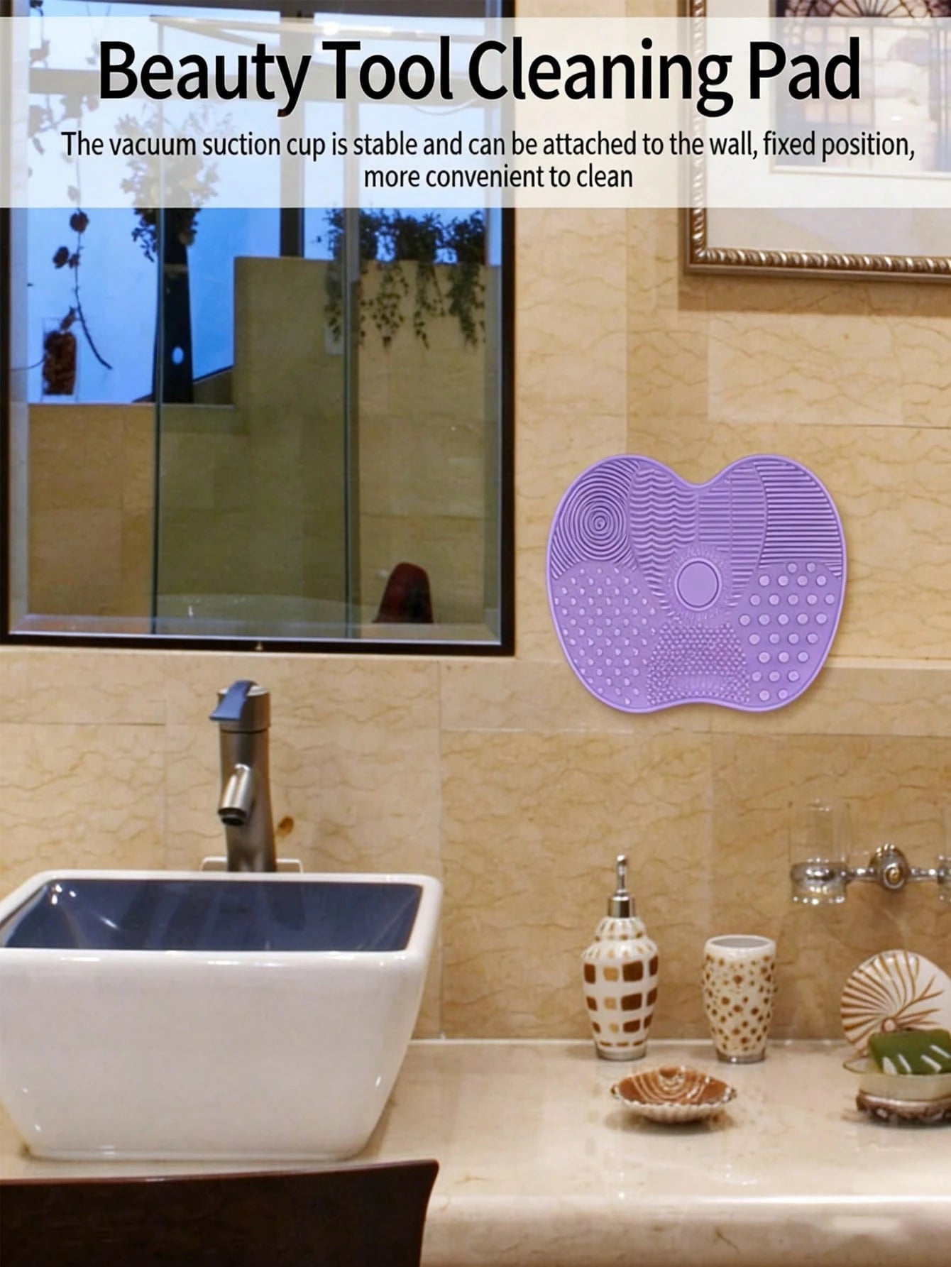 1pc Silicone Makeup Brush Cleaning Pad, Makeup Brush Cleaning Pad, Cosmetic Cleaning Pad, Portable Makeup Brush Cleaning Tool With Suction Cup