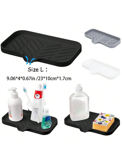 1pc Silicone Soap Dish Tray, Self-Draining Soap Holder, Suitable For Bar Soap, Silicone Soap Holder With Drainage Holes, Bar Soap Dish, Soap Holder, Soap Bottle, Cup, Sink Or Countertop Storage Rack
