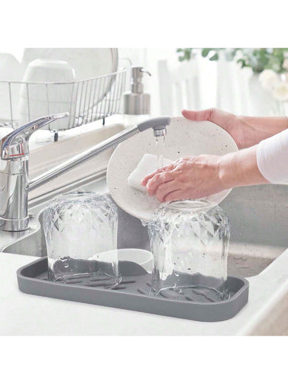 1pc Silicone Soap Dish Tray, Self-Draining Soap Holder, Suitable For Bar Soap, Silicone Soap Holder With Drainage Holes, Bar Soap Dish, Soap Holder, Soap Bottle, Cup, Sink Or Countertop Storage Rack
