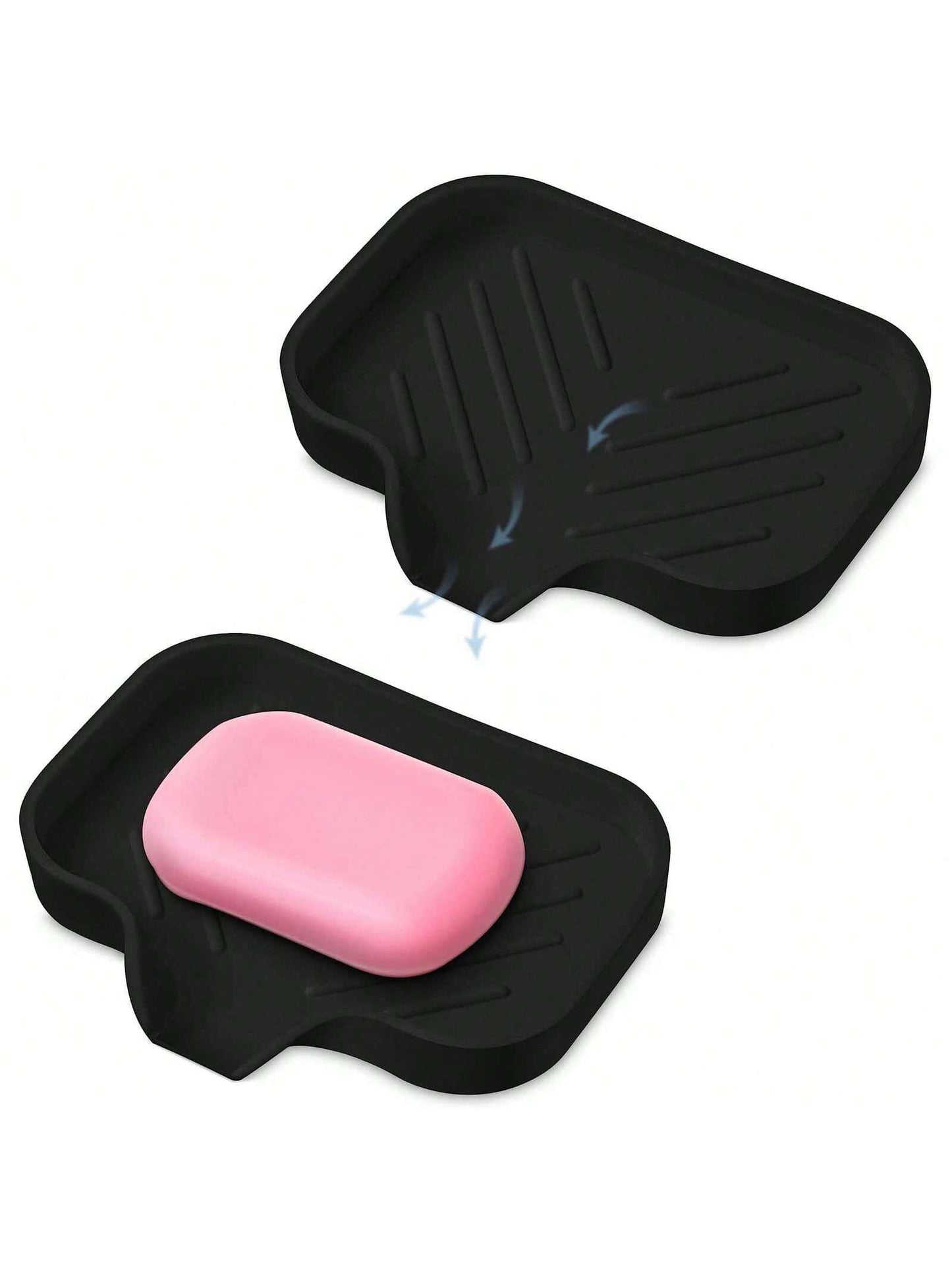 1pc Silicone Soap Dish Tray, Self-Draining Soap Holder, Suitable For Bar Soap, Silicone Soap Holder With Drainage Holes, Bar Soap Dish, Soap Holder, Soap Bottle, Cup, Sink Or Countertop Storage Rack