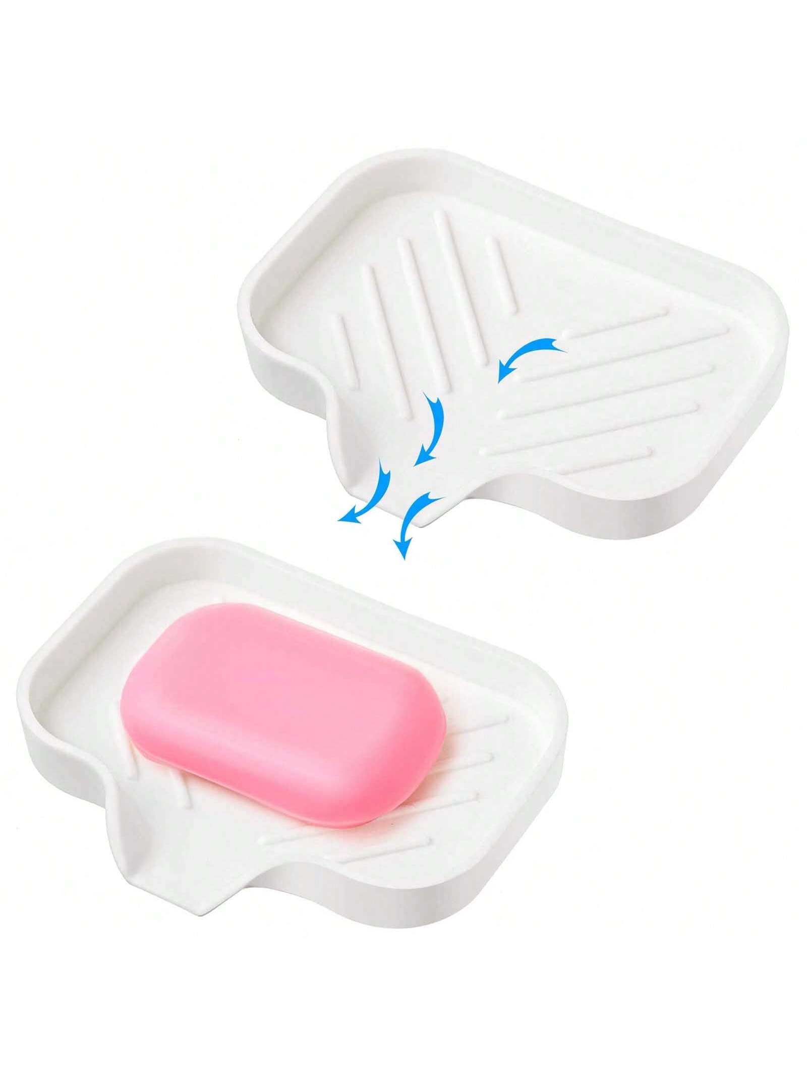 1pc Silicone Soap Dish Tray, Self-Draining Soap Holder, Suitable For Bar Soap, Silicone Soap Holder With Drainage Holes, Bar Soap Dish, Soap Holder, Soap Bottle, Cup, Sink Or Countertop Storage Rack