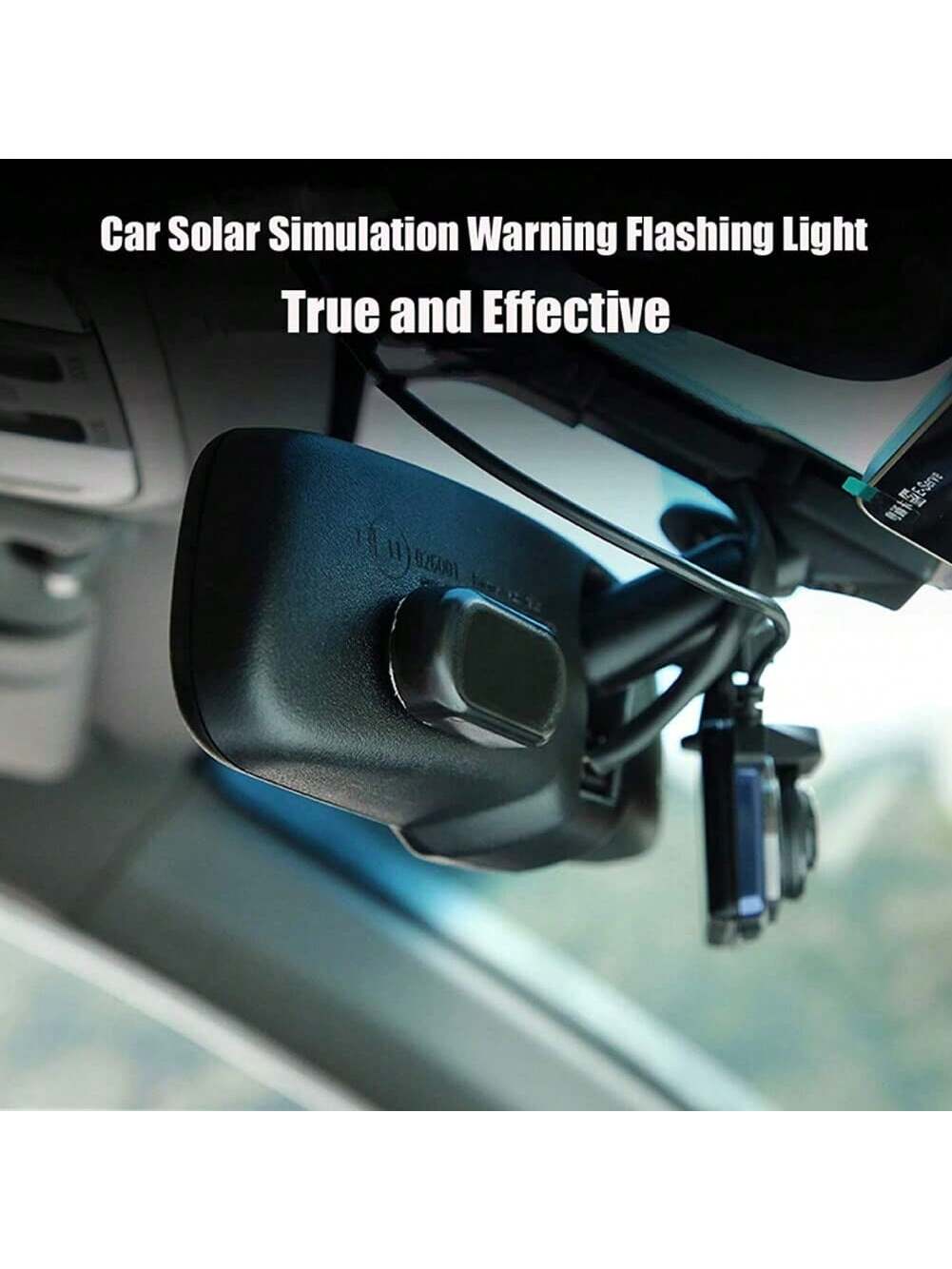 1pc- Solar Charging &USB Charging Car Simulation Alarm- Car Anti-Theft Simulation Monitor- Red, Blue Light Ficker- Make Your Car Safe From Theft 50mAh