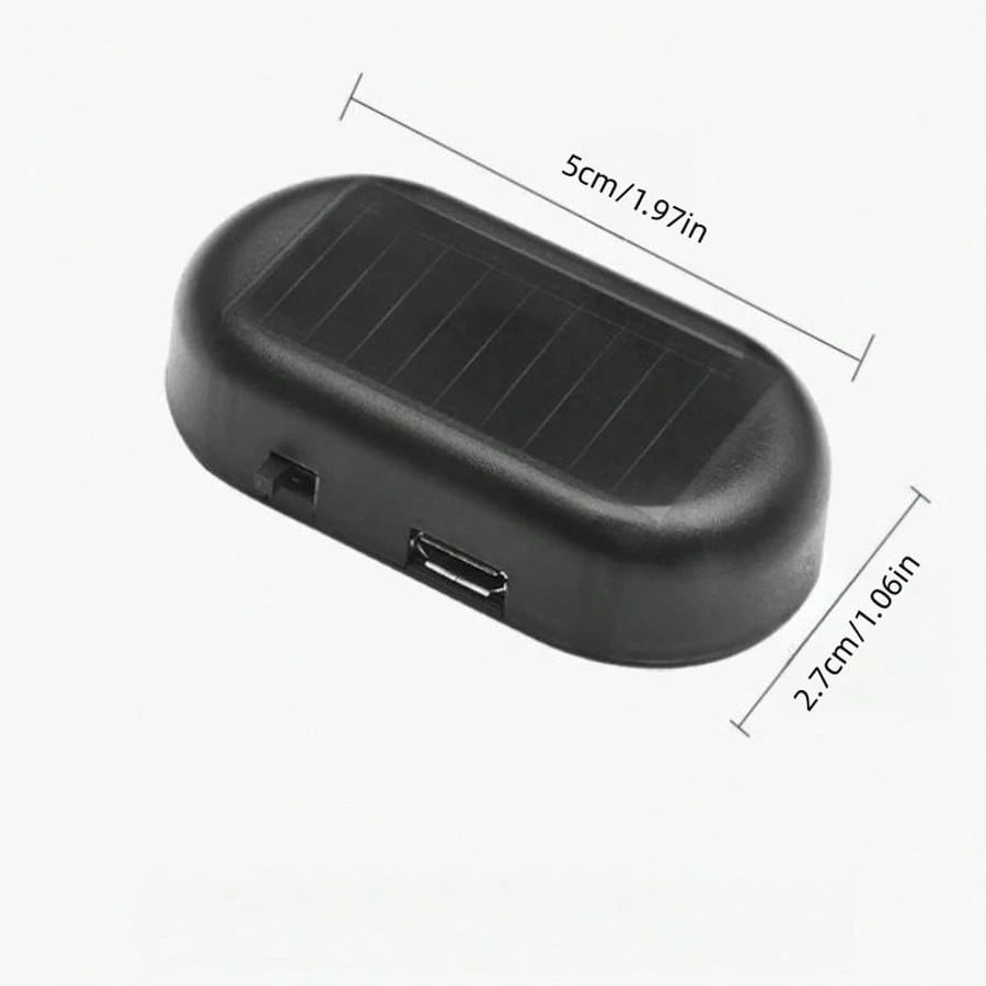 1pc- Solar Charging &USB Charging Car Simulation Alarm- Car Anti-Theft Simulation Monitor- Red, Blue Light Ficker- Make Your Car Safe From Theft 50mAh