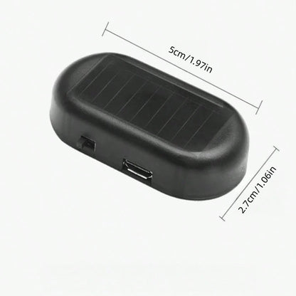 1pc- Solar Charging &USB Charging Car Simulation Alarm- Car Anti-Theft Simulation Monitor- Red, Blue Light Ficker- Make Your Car Safe From Theft 50mAh
