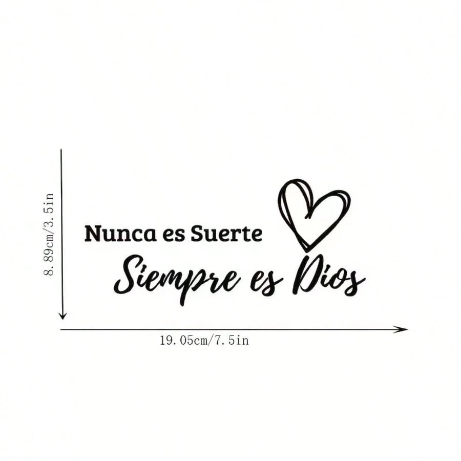 1pc Spanish Quote Car Decal With Heart Pattern. Waterproof Vinyl, Removable And Residue-Free. Stylish Religious Design, Easy To Apply, Fits Most Vehicles As A Thoughtful Gift.