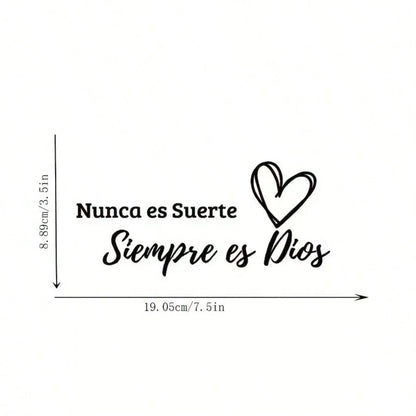 1pc Spanish Quote Car Decal With Heart Pattern. Waterproof Vinyl, Removable And Residue-Free. Stylish Religious Design, Easy To Apply, Fits Most Vehicles As A Thoughtful Gift.