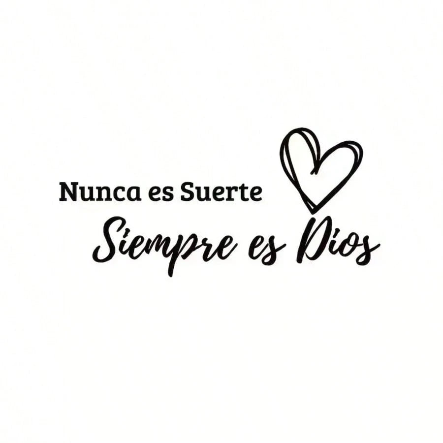 1pc Spanish Quote Car Decal With Heart Pattern. Waterproof Vinyl, Removable And Residue-Free. Stylish Religious Design, Easy To Apply, Fits Most Vehicles As A Thoughtful Gift.