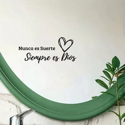 1pc Spanish Quote Car Decal With Heart Pattern. Waterproof Vinyl, Removable And Residue-Free. Stylish Religious Design, Easy To Apply, Fits Most Vehicles As A Thoughtful Gift.