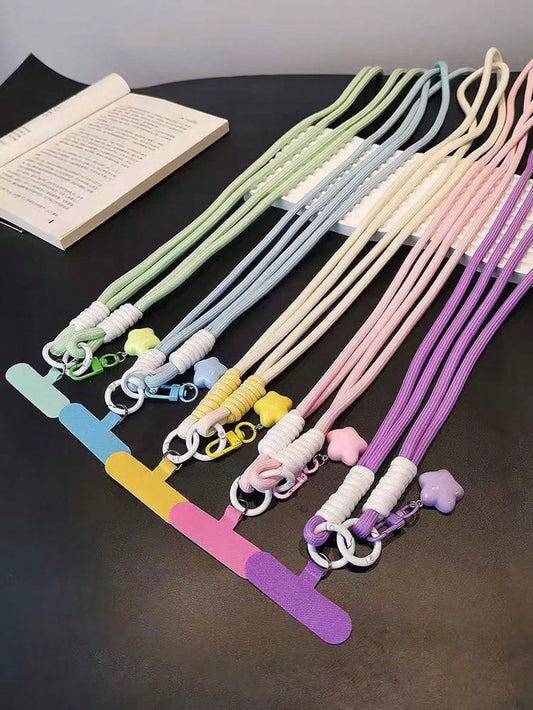 1pc Star Shaped Lanyard Dual Braided Crossbody Phone Hanging Strap, Strong Anti-Lost Anti-Theft For Phone Case, Comes With Pad Gifts For Mother, Family, Friends, Birthday, Holiday Phone Charm, Phone C