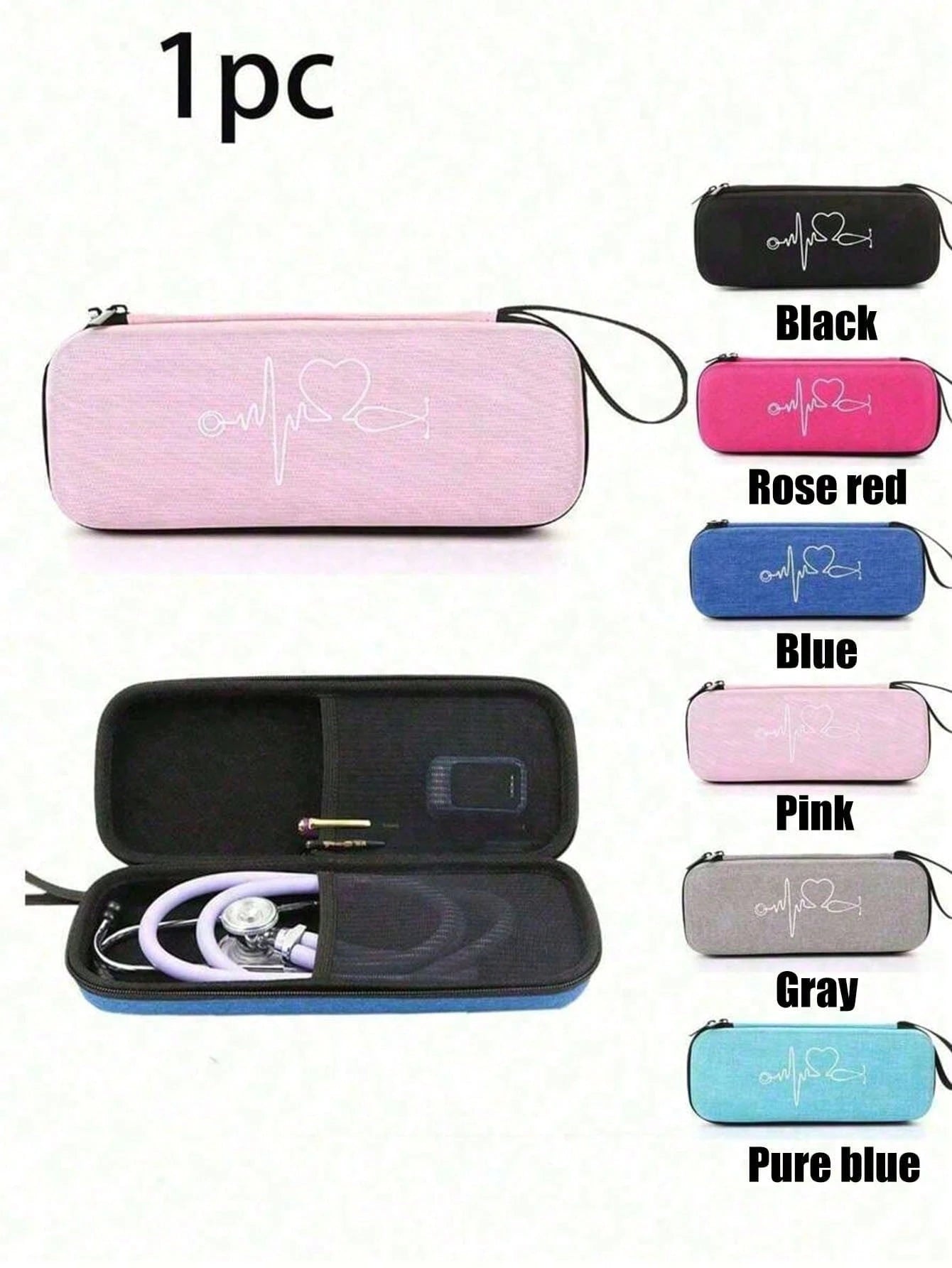 1pc Stethoscope Storage Kit, Travel Carrying Case Portable Stethoscope Storage Box Multifunctional Portable Bag, EVA Bag, Stethoscope Cloth Box, Household Anti-Fall EVA First Aid Kit,Hard Stethoscope