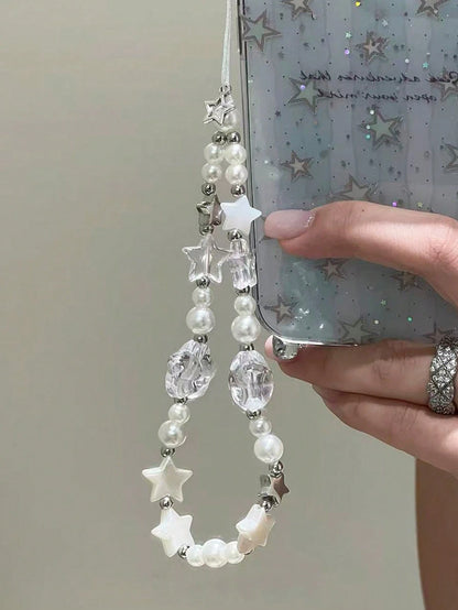 1pc Summer Sea Salt Star Beaded Phone Lanyard Strap, Minimalist Phone Case Pendant, Y2K Style Gift For Mother, Family, Friends Birthday, Holiday